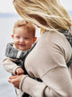 BabyBjorn - Marsupiu anatomic Mini, cu multiple pozitii de purtare, Anthracite/Landscape, Bumbac, Editie Limitata