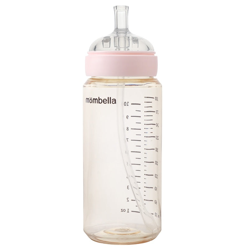 Biberon Anti-colici Mombella Classic PPSU, 300 ml, cu Tetină Silicon L - Flux Rapid  (6-9 Luni) - Ivory