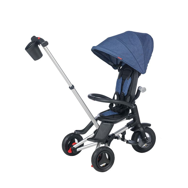 Tricicleta ultrapliabila Qplay Nova Rubber albastru inchis - gogobaby.ro