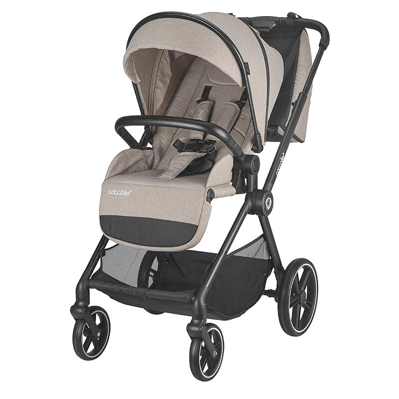 Carucior modular 4in1 Coccolle Lissia Butternut Beige cu Scoica auto iSize Coccolle Rilax Greystone si Baza isofix iSize Coccolle Rilax