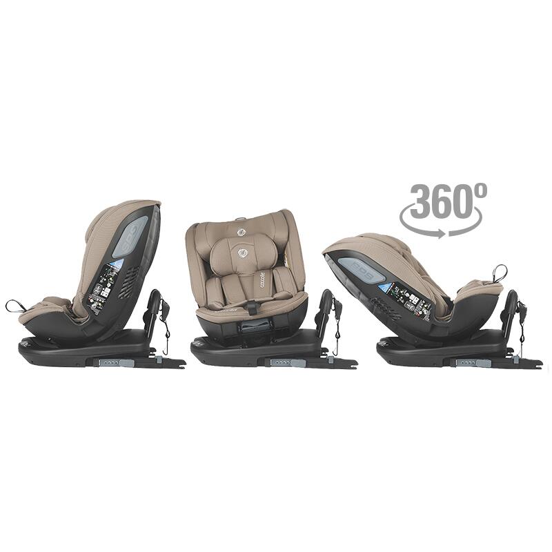 Scaun auto rotativ iSize Coccolle Velsa Taupe brown - gogobaby.ro