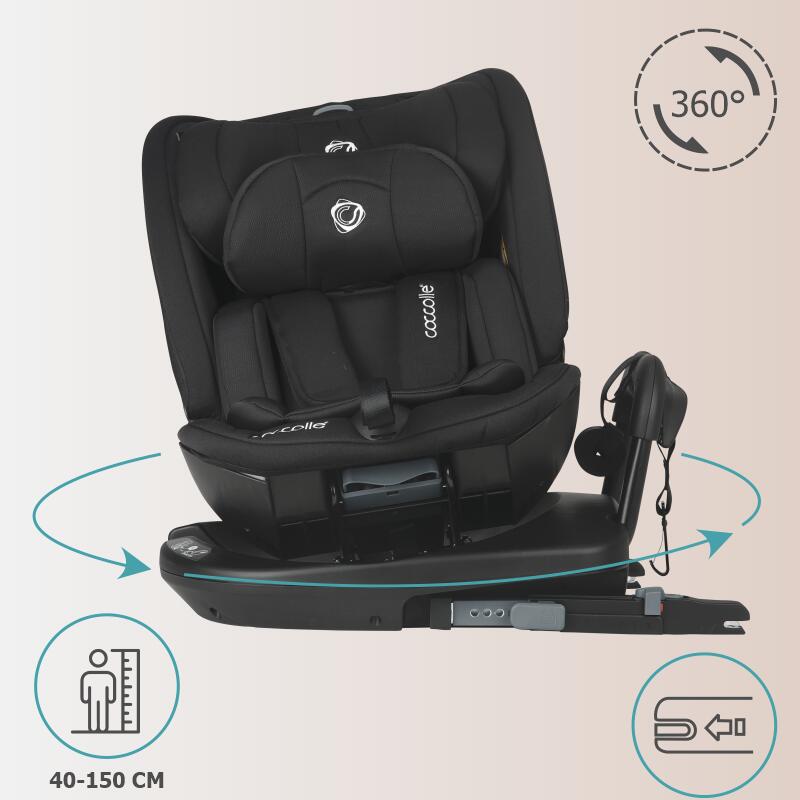Scaun auto rotativ iSize Coccolle Velsa Jet black