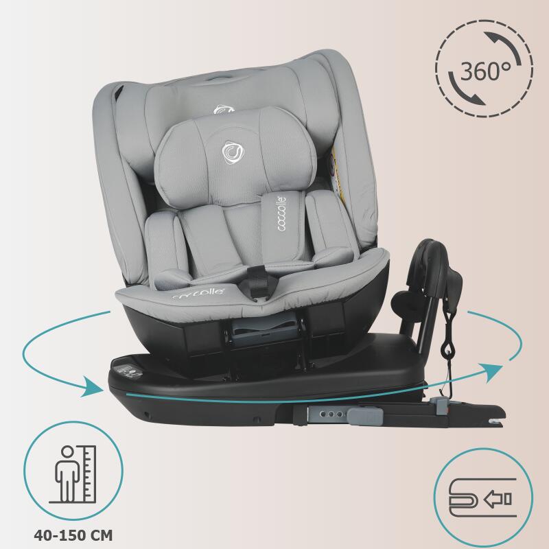 Scaun auto rotativ iSize Coccolle Velsa Neutral grey