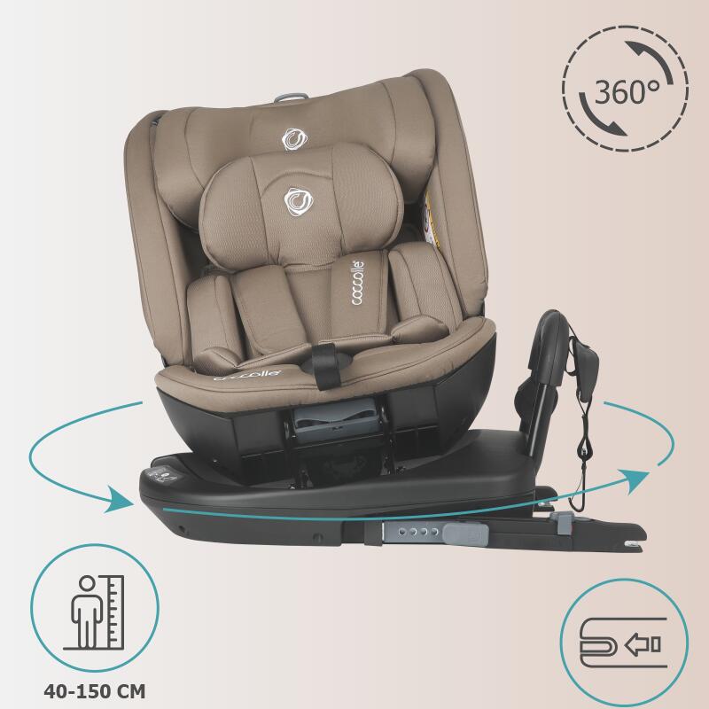 Scaun auto rotativ iSize Coccolle Velsa Taupe brown