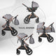 Carucior transformabil 3in1 Coccolle Melora Moonlit grey