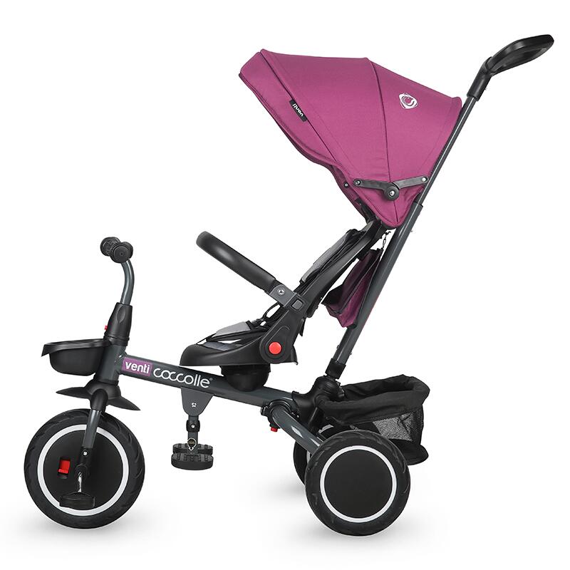 Tricicleta multifunctionala Coccolle Venti Magenta - gogobaby.ro