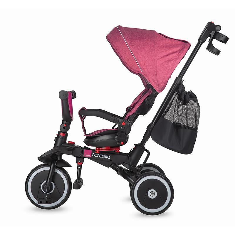 Tricicleta multifunctionala pliabila Coccolle Vispo Magenta - gogobaby.ro