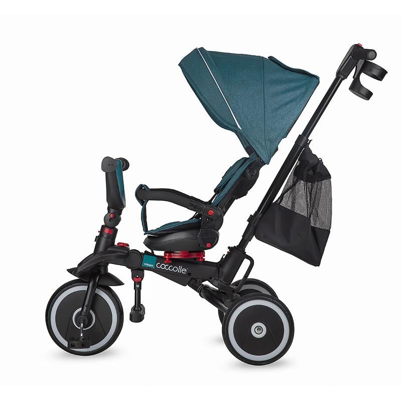Tricicleta multifunctionala pliabila Coccolle Vispo Turquoise Tide - gogobaby.ro