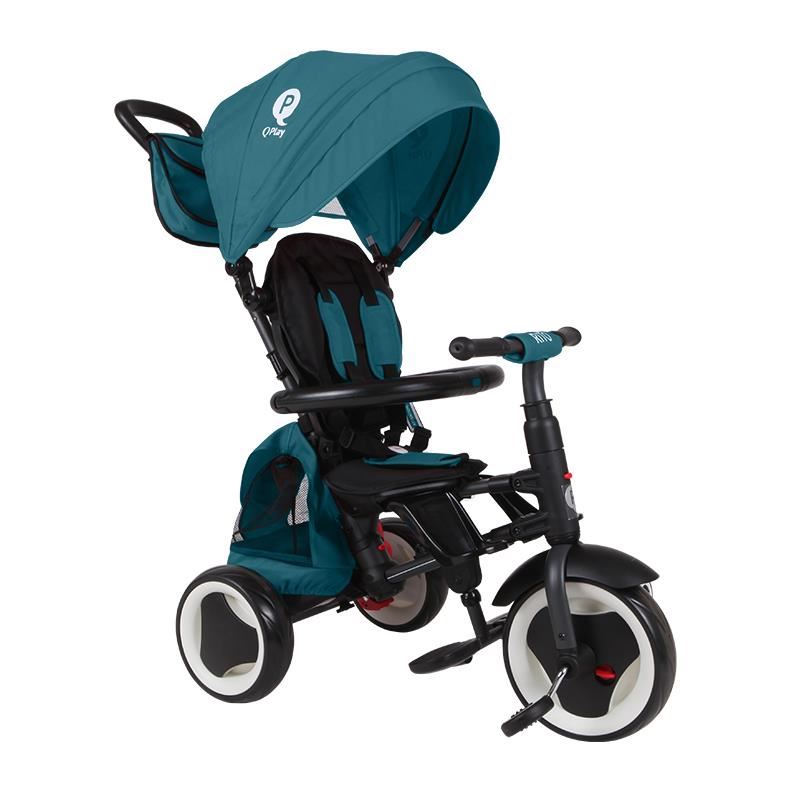 Tricicleta pliabila Qplay Rito+ Turcoaz - gogobaby.ro