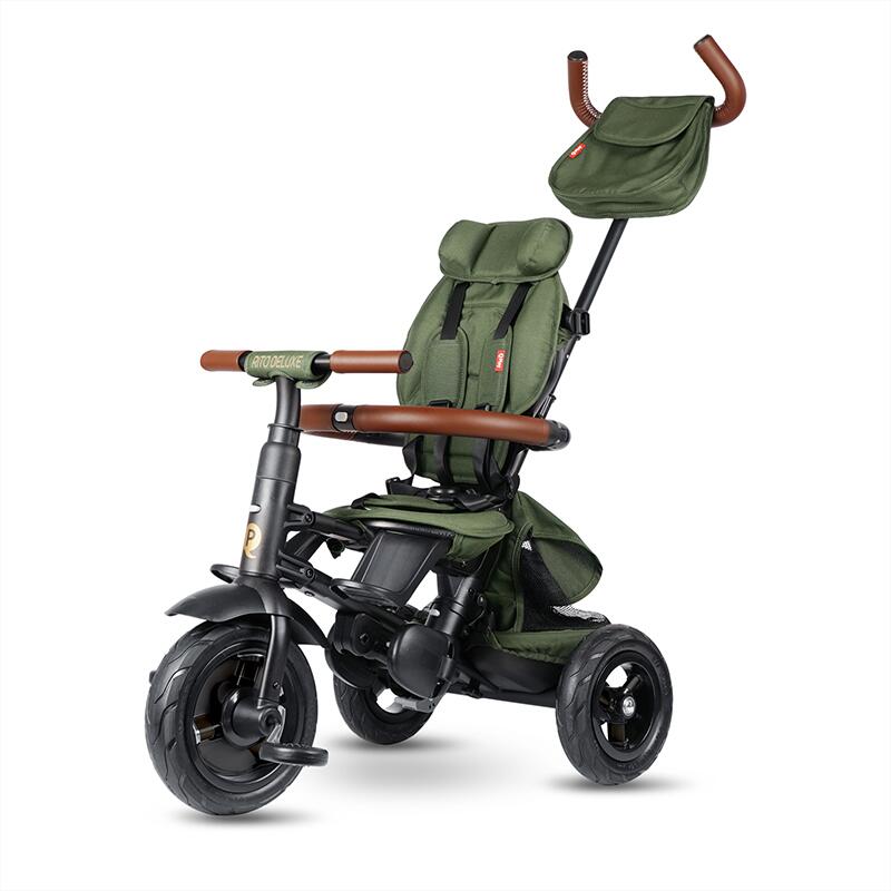 Tricicleta pliabila Qplay Rito Deluxe Verde-Maslina - gogobaby.ro