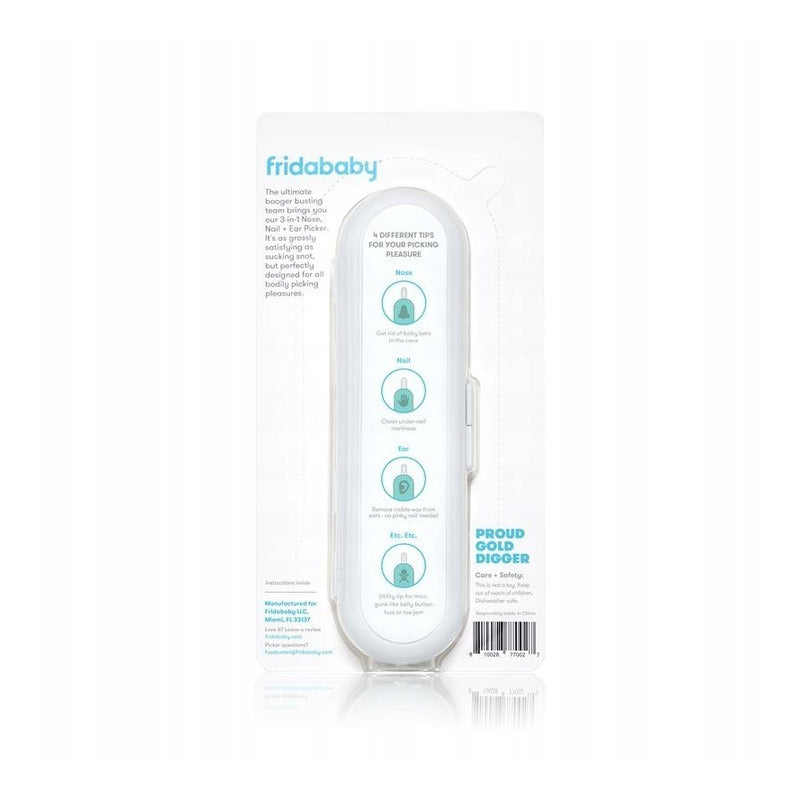 Dispozitiv de curatare, Fridababy, Multifunctional, Cu 4 capete, Pentru unghii, mucoasa nazala, urechi si alte parti ale corpului, Reutilizabil, 0 luni+ - gogobaby.ro