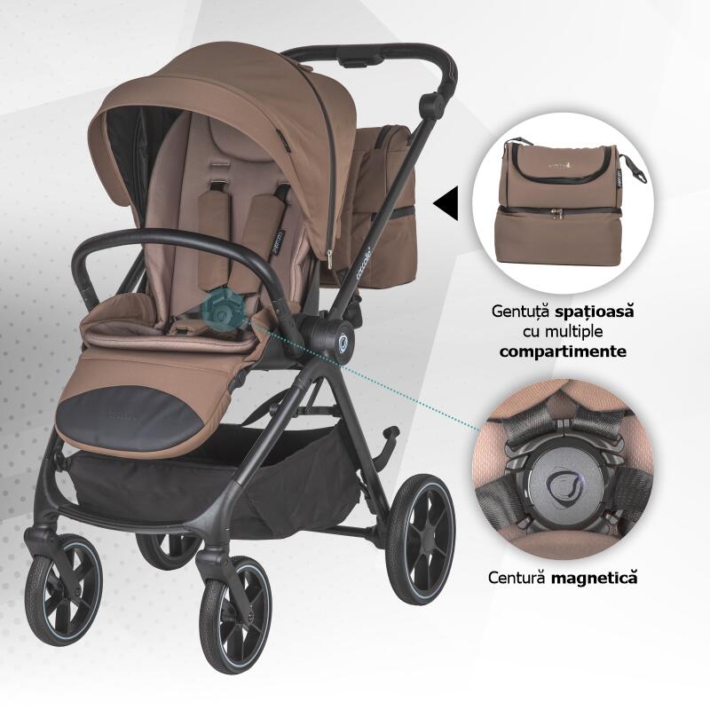 Carucior modular 2in1 Coccolle Serry Light taupe - gogobaby.ro