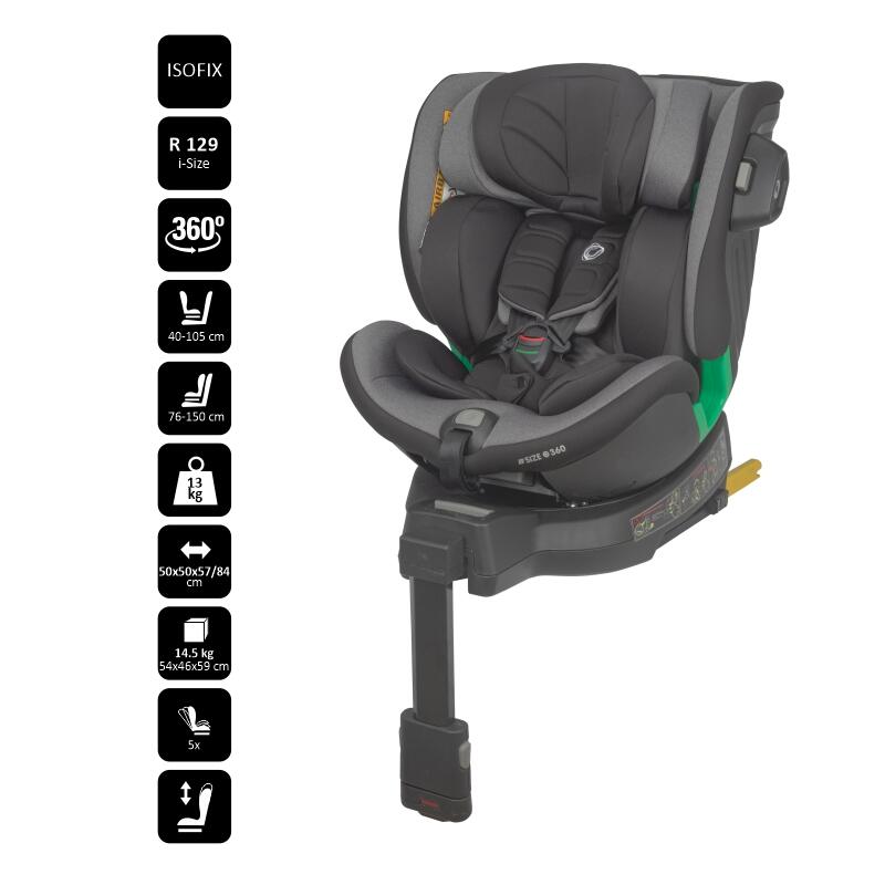 Scaun auto iSize 40-150 cm Coccolle Mago Neutral grey - gogobaby.ro