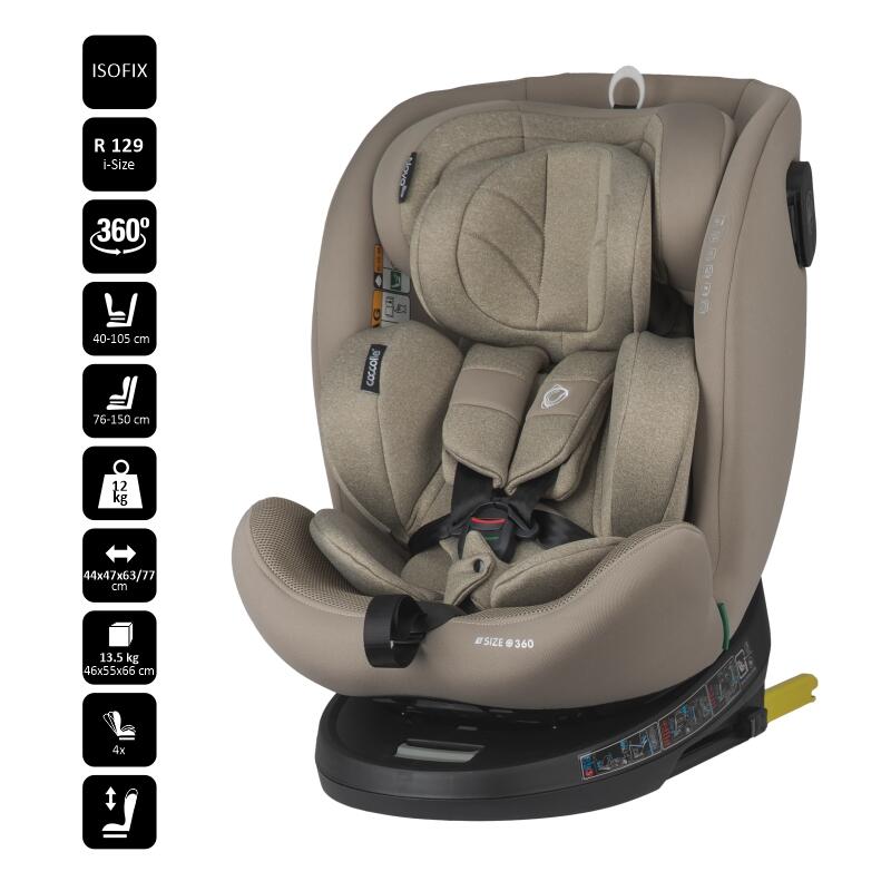Scaun auto iSize 40-150 cm Coccolle Nova Sand beige - gogobaby.ro