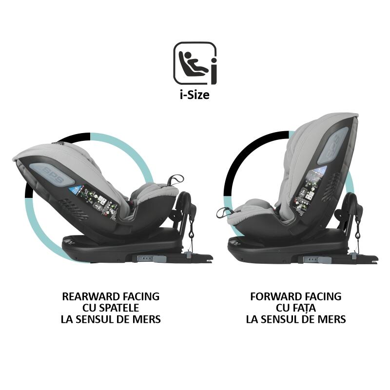 Scaun auto rotativ iSize Coccolle Velsa Neutral grey - gogobaby.ro