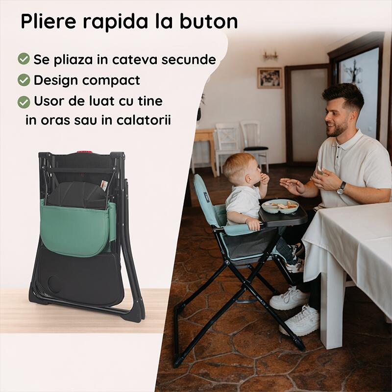Scaun de luat masa Coccolle Miso Emerald green