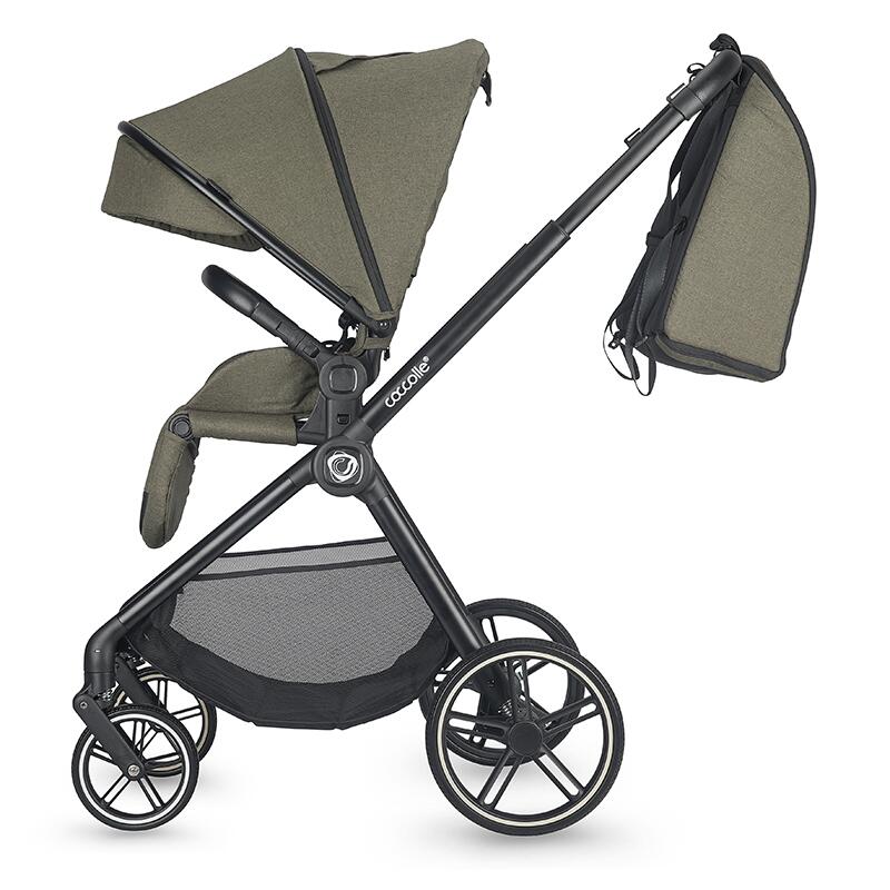 Carucior modular 3in1 Coccolle Lissia Moss green +Scoica auto iSize Coccolle Knox Black