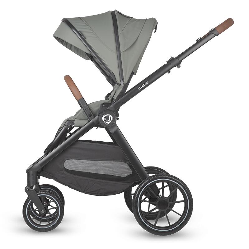 Sistem modular 4in1 Coccolle Aspen Moss Green cu Scoica auto iSize Coccolle Knox Black si Baza isofix iSize Coccolle Knox