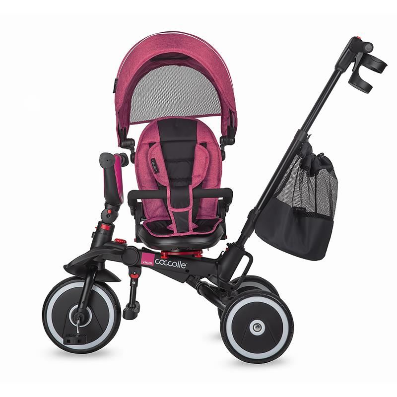 Tricicleta multifunctionala pliabila Coccolle Vispo Magenta - gogobaby.ro