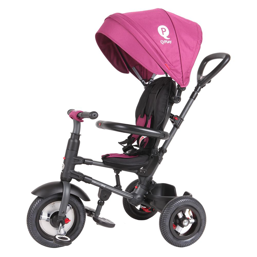 Tricicleta cu roti de cauciuc Qplay Rito Rubber Violet - gogobaby.ro