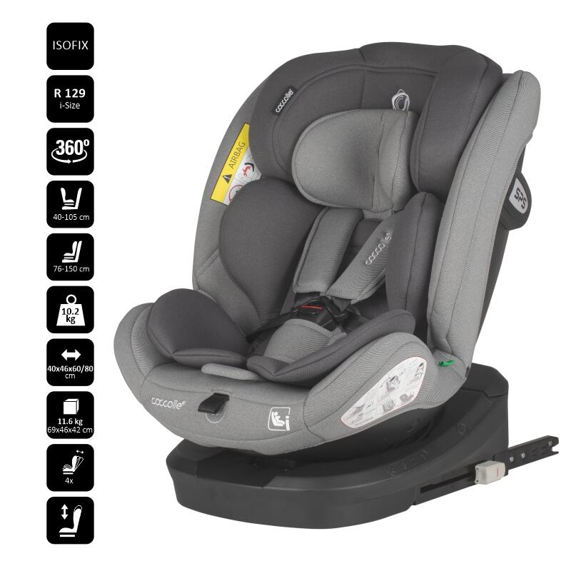 Scaun auto iSize 40-150 cm Coccolle Nyota Moonlit grey - gogobaby.ro