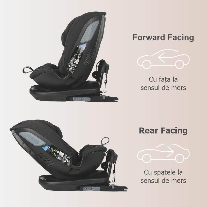 Scaun auto rotativ iSize Coccolle Velsa Jet black