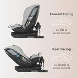 Scaun auto rotativ iSize Coccolle Velsa Neutral grey