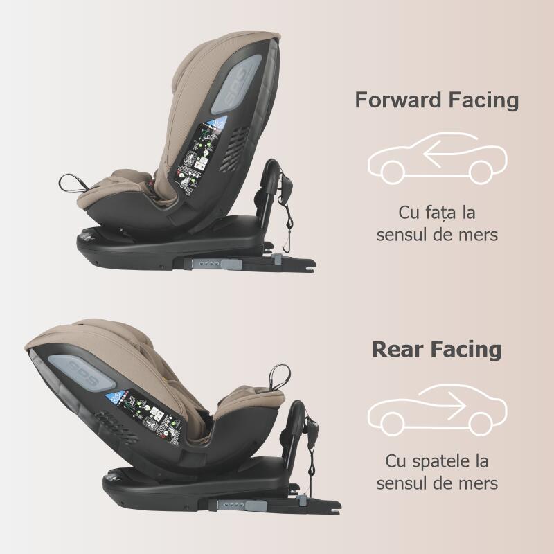 Scaun auto rotativ iSize Coccolle Velsa Taupe brown