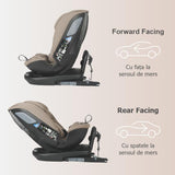 Scaun auto rotativ iSize Coccolle Velsa Taupe brown