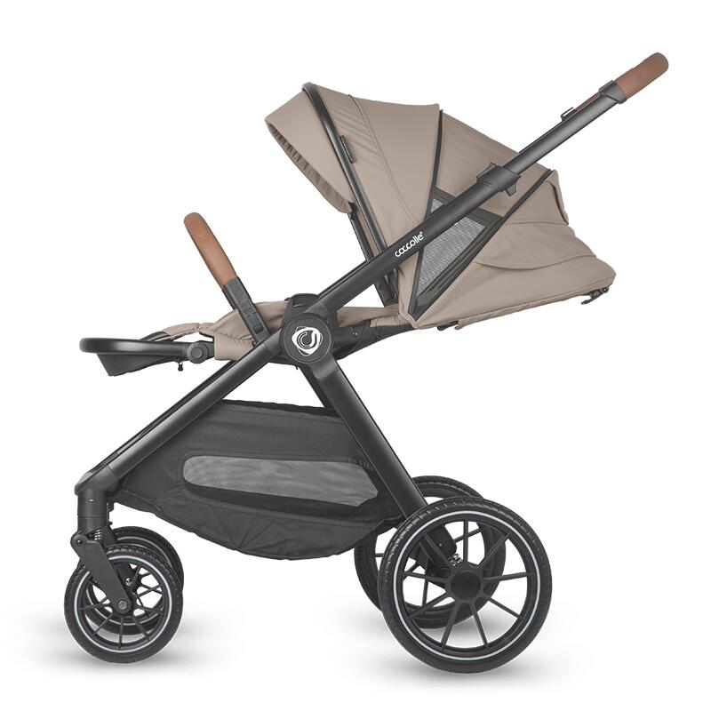 Sistem modular 4in1 Coccolle Aspen Sand Beige cu Scoica auto iSize Coccolle Knox Black si Baza isofix iSize Coccolle Knox