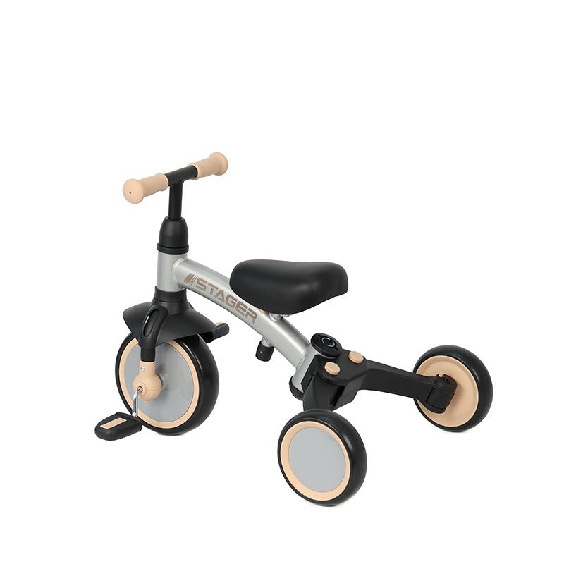 Tricicleta evolutiva pliabila Qplay STAGER Argintiu - gogobaby.ro