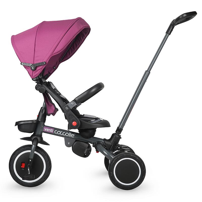 Tricicleta multifunctionala Coccolle Venti Magenta - gogobaby.ro