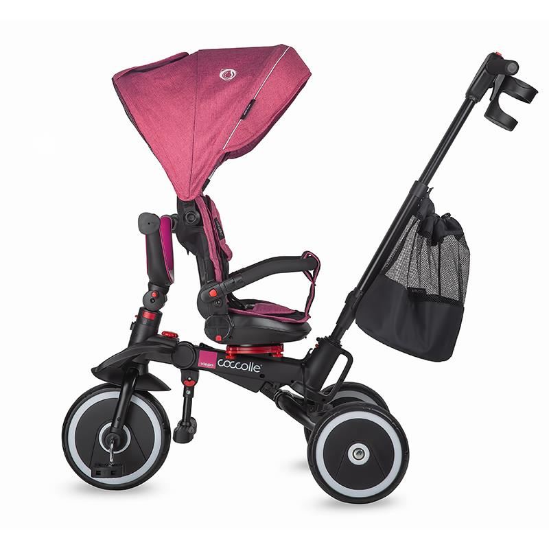 Tricicleta multifunctionala pliabila Coccolle Vispo Magenta - gogobaby.ro