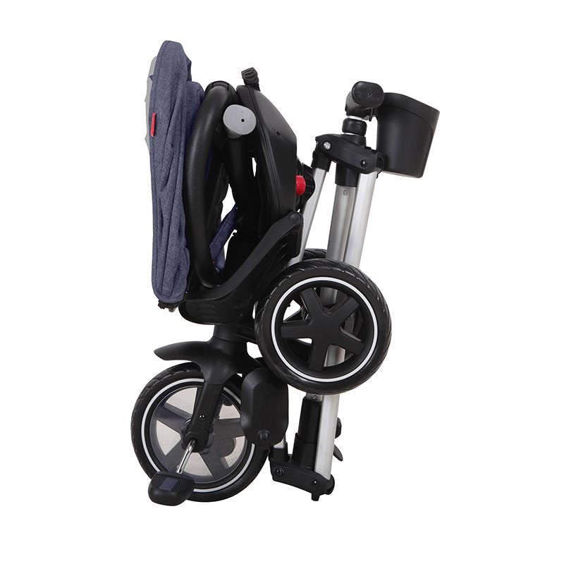 Tricicleta ultrapliabila Qplay Nova Rubber albastru inchis - gogobaby.ro