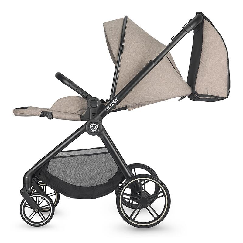 Carucior modular 4in1 Coccolle Lissia Butternut Beige cu Scoica auto iSize Coccolle Rilax Greystone si Baza isofix iSize Coccolle Rilax