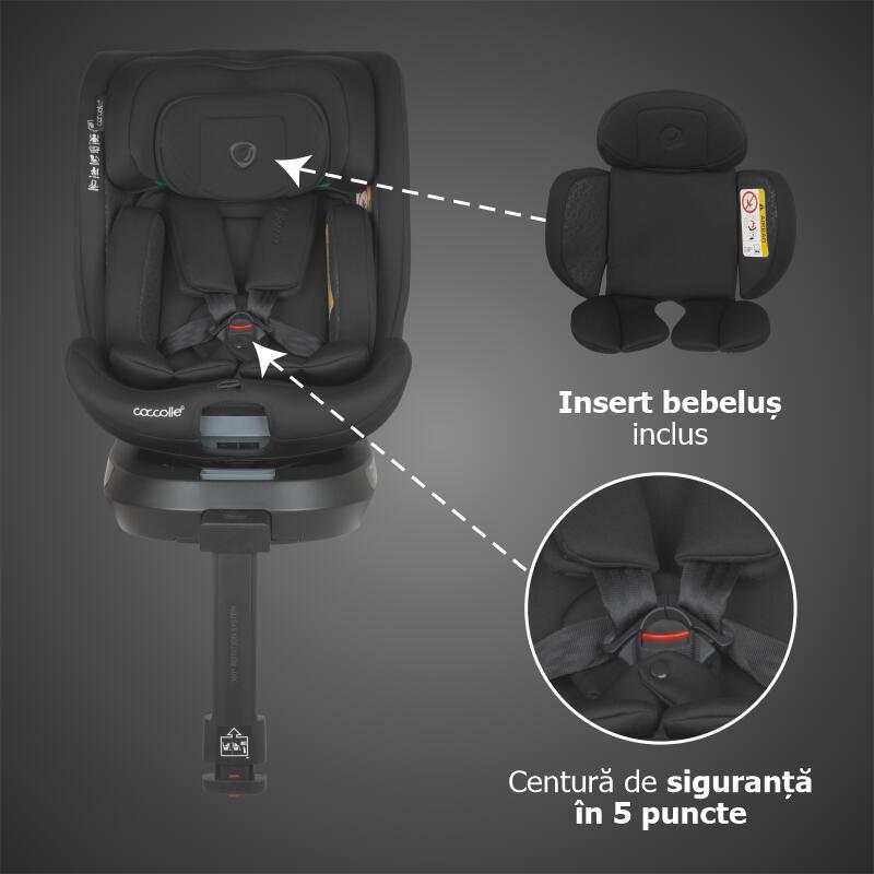Scaun auto iSize 40-150 cm Coccolle Ario Midnight Black