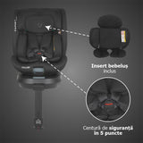 Scaun auto iSize 40-150 cm Coccolle Ario Midnight Black