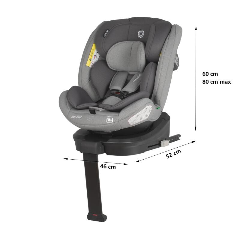 Scaun auto iSize 40-150 cm Coccolle Sidra Moonlit grey+Coccolle protectie bancheta auto mica - gogobaby.ro