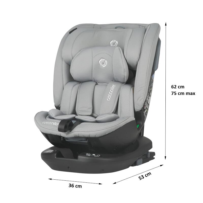 Scaun auto rotativ iSize Coccolle Velsa Neutral grey - gogobaby.ro