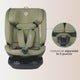 Scaun auto rotativ iSize Coccolle Velsa Moss green