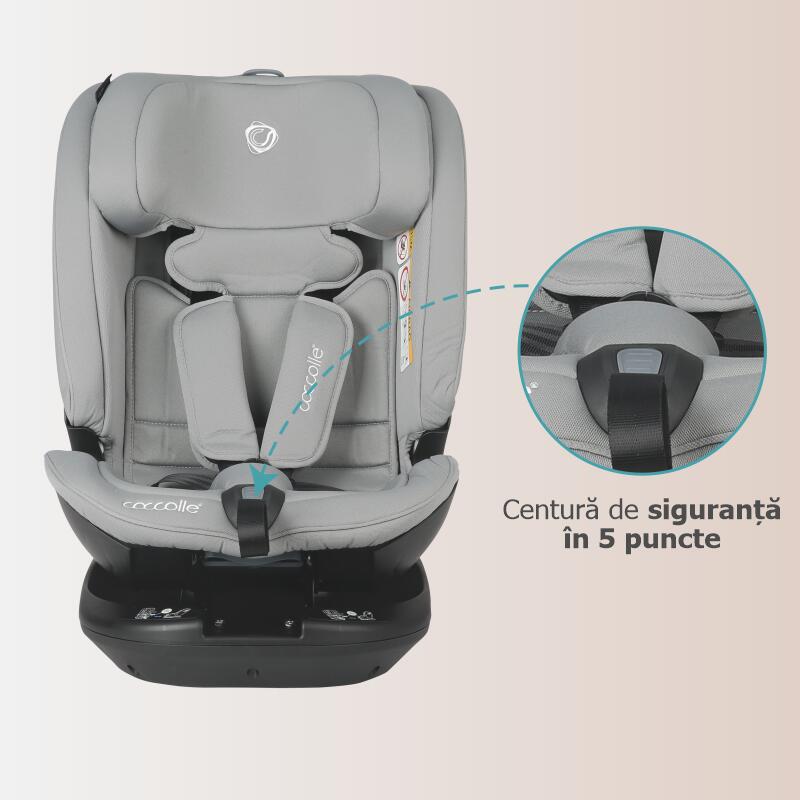 Scaun auto rotativ iSize Coccolle Velsa Neutral grey