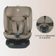 Scaun auto rotativ iSize Coccolle Velsa Taupe brown