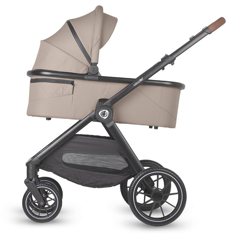 Sistem modular 4in1 Coccolle Aspen Sand Beige cu Scoica auto iSize Coccolle Knox Black si Baza isofix iSize Coccolle Knox