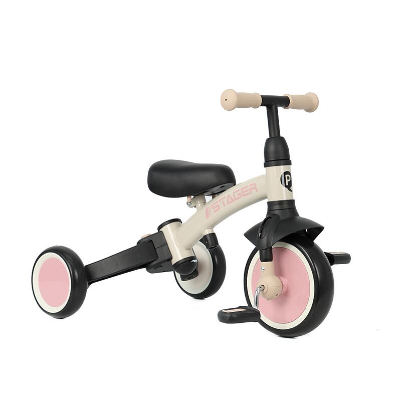 Tricicleta evolutiva pliabila Qplay STAGER Roz - gogobaby.ro
