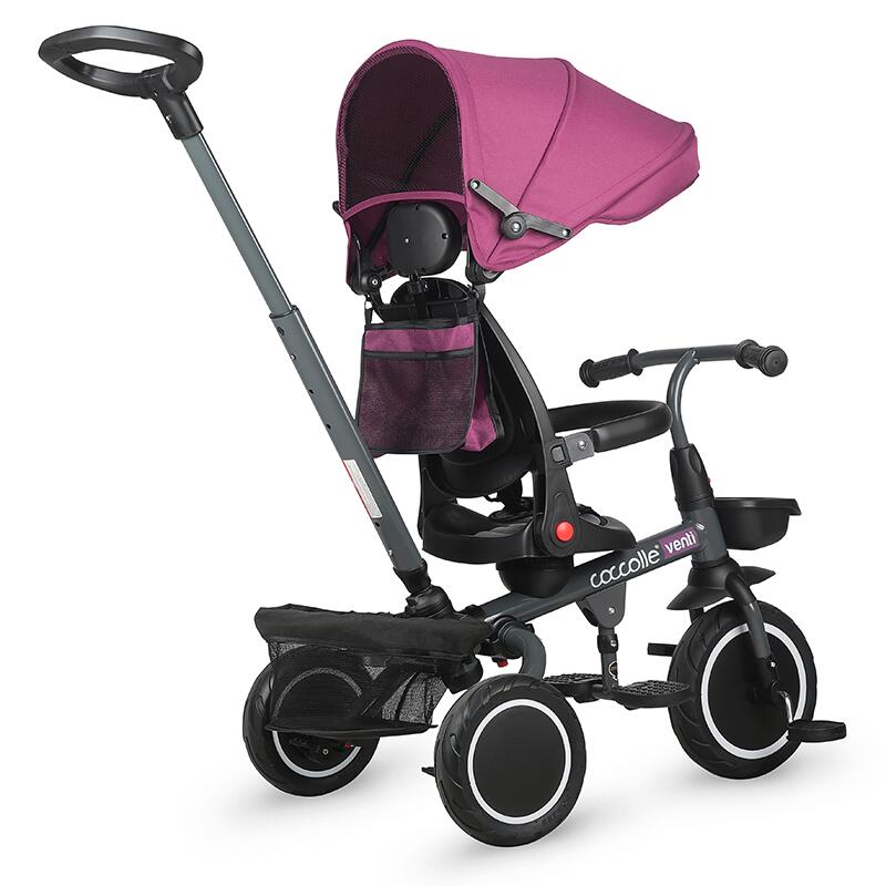 Tricicleta multifunctionala Coccolle Venti Magenta - gogobaby.ro