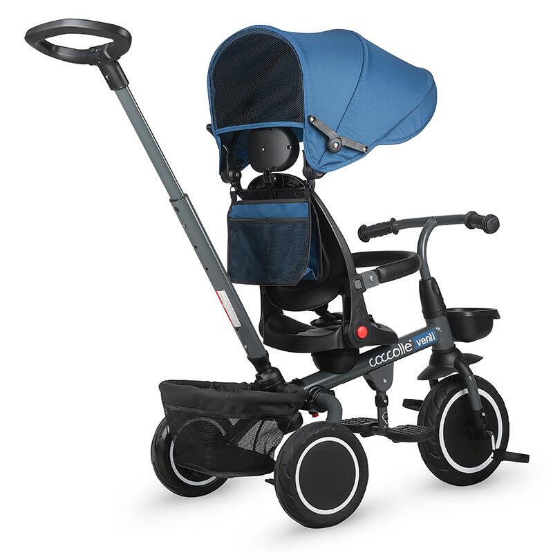 Tricicleta multifunctionala Coccolle Venti Navy blue - gogobaby.ro