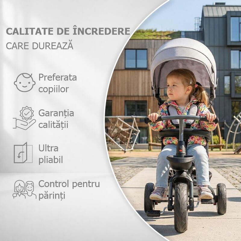 Tricicleta multifunctionala Coccolle Venti Magenta - gogobaby.ro