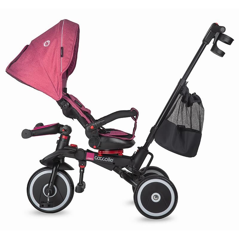 Tricicleta multifunctionala pliabila Coccolle Vispo Magenta - gogobaby.ro