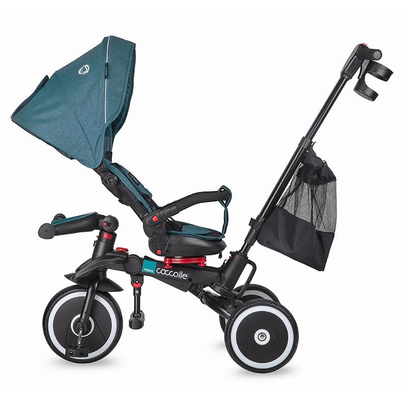 Tricicleta multifunctionala pliabila Coccolle Vispo Turquoise Tide - gogobaby.ro
