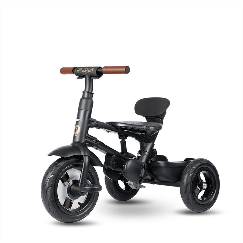 Tricicleta pliabila Qplay Rito Deluxe Negru - gogobaby.ro